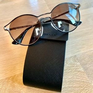 PRADA ROUND MIRRORED SUNGLASSES